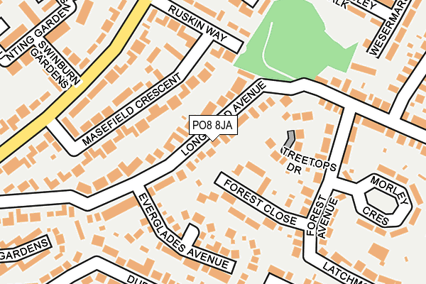 PO8 8JA map - OS OpenMap – Local (Ordnance Survey) PO8 8JA map - OS OpenMap – Local (Ordnance Survey)