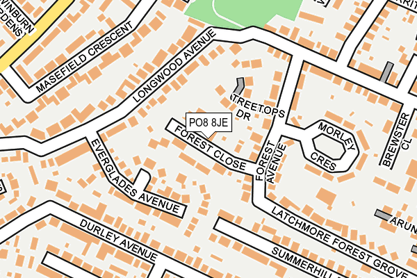 PO8 8JE map - OS OpenMap – Local (Ordnance Survey) PO8 8JE map - OS OpenMap – Local (Ordnance Survey)