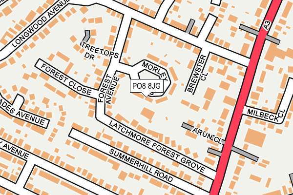 PO8 8JG map - OS OpenMap – Local (Ordnance Survey) PO8 8JG map - OS OpenMap – Local (Ordnance Survey)
