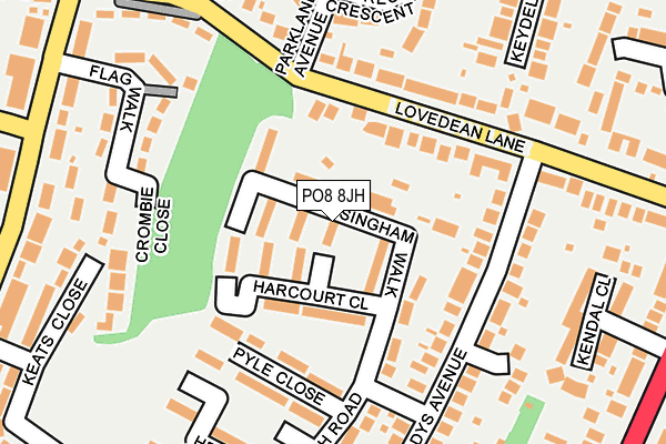 PO8 8JH map - OS OpenMap – Local (Ordnance Survey) PO8 8JH map - OS OpenMap – Local (Ordnance Survey)
