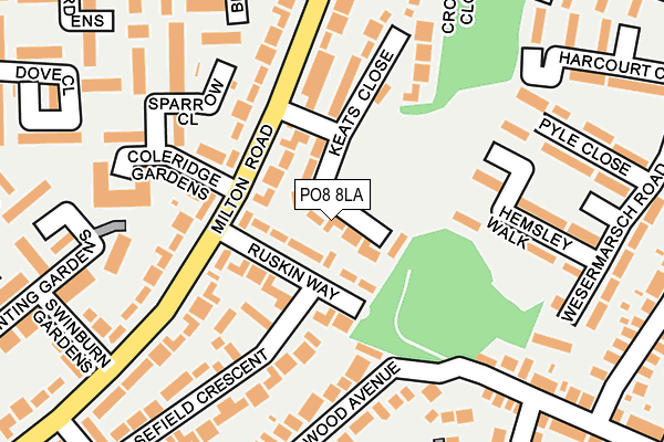 PO8 8LA map - OS OpenMap – Local (Ordnance Survey) PO8 8LA map - OS OpenMap – Local (Ordnance Survey)