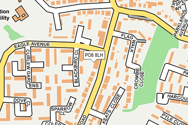 PO8 8LH map - OS OpenMap – Local (Ordnance Survey) PO8 8LH map - OS OpenMap – Local (Ordnance Survey)
