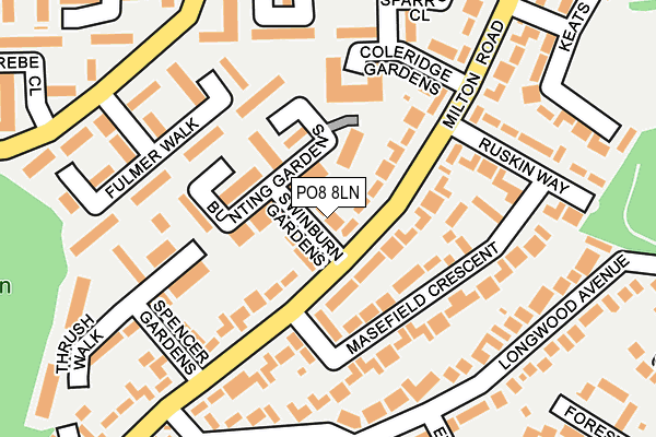 PO8 8LN map - OS OpenMap – Local (Ordnance Survey) PO8 8LN map - OS OpenMap – Local (Ordnance Survey)