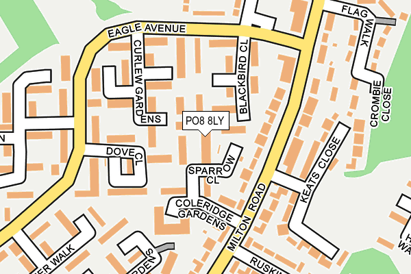 PO8 8LY map - OS OpenMap – Local (Ordnance Survey) PO8 8LY map - OS OpenMap – Local (Ordnance Survey)