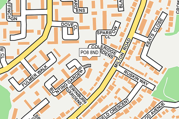 PO8 8ND map - OS OpenMap – Local (Ordnance Survey) PO8 8ND map - OS OpenMap – Local (Ordnance Survey)