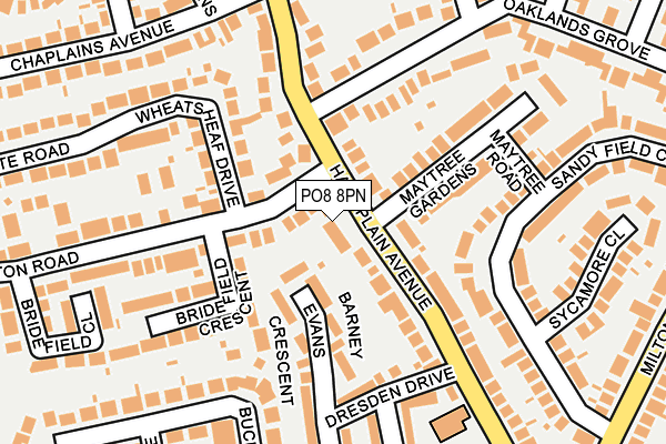PO8 8PN map - OS OpenMap – Local (Ordnance Survey) PO8 8PN map - OS OpenMap – Local (Ordnance Survey)