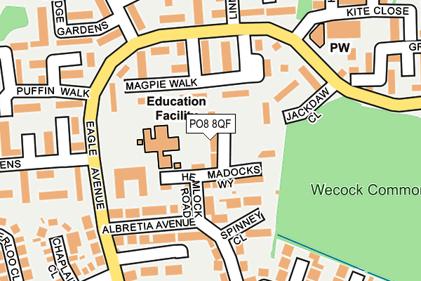 PO8 8QF map - OS OpenMap – Local (Ordnance Survey) PO8 8QF map - OS OpenMap – Local (Ordnance Survey)
