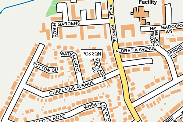 PO8 8QN map - OS OpenMap – Local (Ordnance Survey) PO8 8QN map - OS OpenMap – Local (Ordnance Survey)