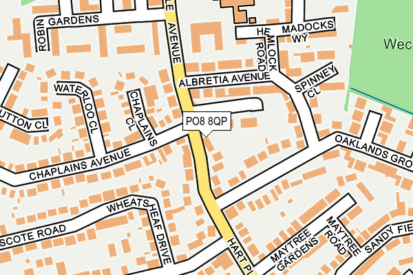 PO8 8QP map - OS OpenMap – Local (Ordnance Survey) PO8 8QP map - OS OpenMap – Local (Ordnance Survey)