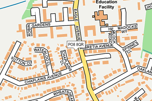 PO8 8QR map - OS OpenMap – Local (Ordnance Survey) PO8 8QR map - OS OpenMap – Local (Ordnance Survey)