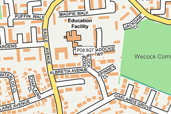 PO8 8QT map - OS OpenMap – Local (Ordnance Survey) PO8 8QT map - OS OpenMap – Local (Ordnance Survey)
