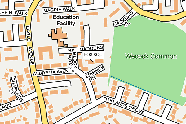 PO8 8QU map - OS OpenMap – Local (Ordnance Survey) PO8 8QU map - OS OpenMap – Local (Ordnance Survey)