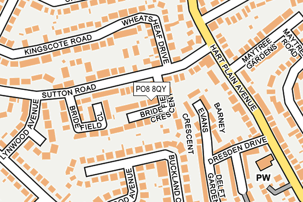 PO8 8QY map - OS OpenMap – Local (Ordnance Survey) PO8 8QY map - OS OpenMap – Local (Ordnance Survey)