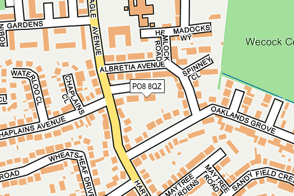 PO8 8QZ map - OS OpenMap – Local (Ordnance Survey)