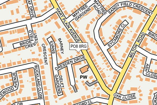 PO8 8RG map - OS OpenMap – Local (Ordnance Survey) PO8 8RG map - OS OpenMap – Local (Ordnance Survey)