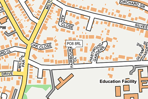 PO8 8RL map - OS OpenMap – Local (Ordnance Survey) PO8 8RL map - OS OpenMap – Local (Ordnance Survey)