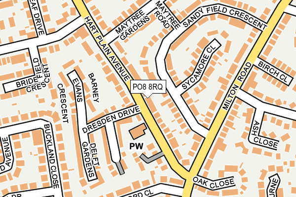 PO8 8RQ map - OS OpenMap – Local (Ordnance Survey) PO8 8RQ map - OS OpenMap – Local (Ordnance Survey)