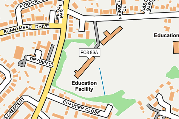 PO8 8SA map - OS OpenMap – Local (Ordnance Survey) PO8 8SA map - OS OpenMap – Local (Ordnance Survey)