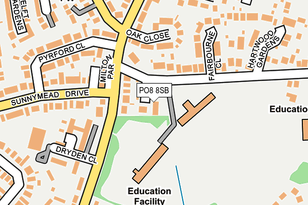 PO8 8SB map - OS OpenMap – Local (Ordnance Survey) PO8 8SB map - OS OpenMap – Local (Ordnance Survey)