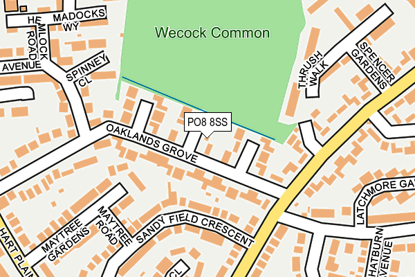 PO8 8SS map - OS OpenMap – Local (Ordnance Survey) PO8 8SS map - OS OpenMap – Local (Ordnance Survey)