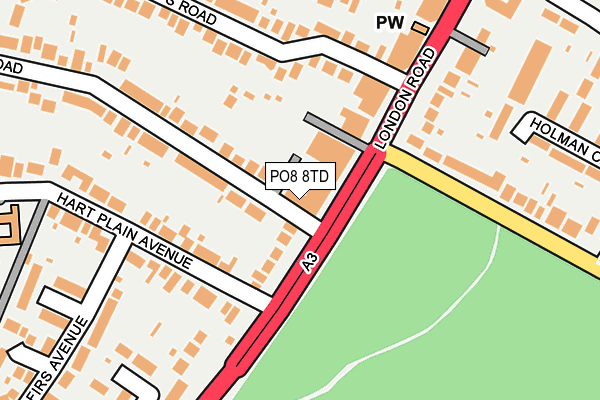 PO8 8TD map - OS OpenMap – Local (Ordnance Survey) PO8 8TD map - OS OpenMap – Local (Ordnance Survey)