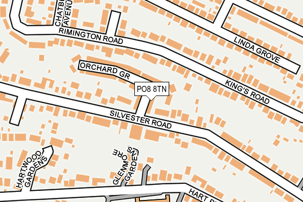PO8 8TN map - OS OpenMap – Local (Ordnance Survey) PO8 8TN map - OS OpenMap – Local (Ordnance Survey)