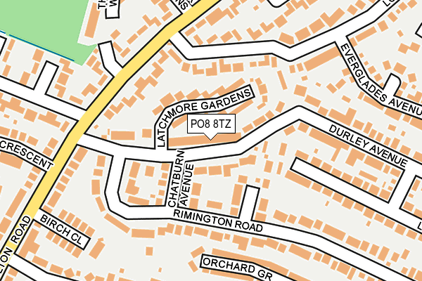 PO8 8TZ map - OS OpenMap – Local (Ordnance Survey) PO8 8TZ map - OS OpenMap – Local (Ordnance Survey)