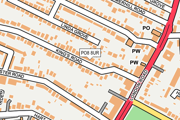 PO8 8UR map - OS OpenMap – Local (Ordnance Survey) PO8 8UR map - OS OpenMap – Local (Ordnance Survey)