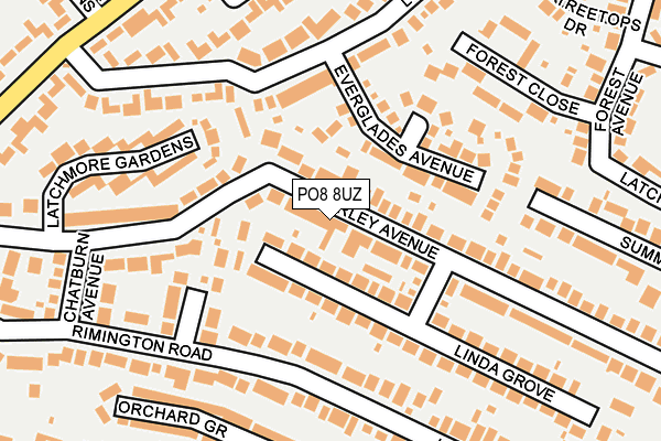 PO8 8UZ map - OS OpenMap – Local (Ordnance Survey) PO8 8UZ map - OS OpenMap – Local (Ordnance Survey)