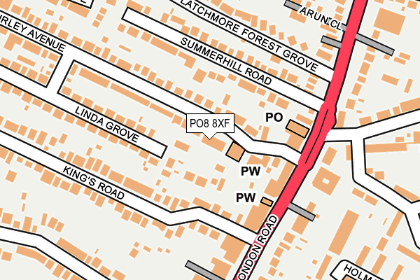 PO8 8XF map - OS OpenMap – Local (Ordnance Survey)