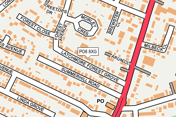 PO8 8XG map - OS OpenMap – Local (Ordnance Survey) PO8 8XG map - OS OpenMap – Local (Ordnance Survey)