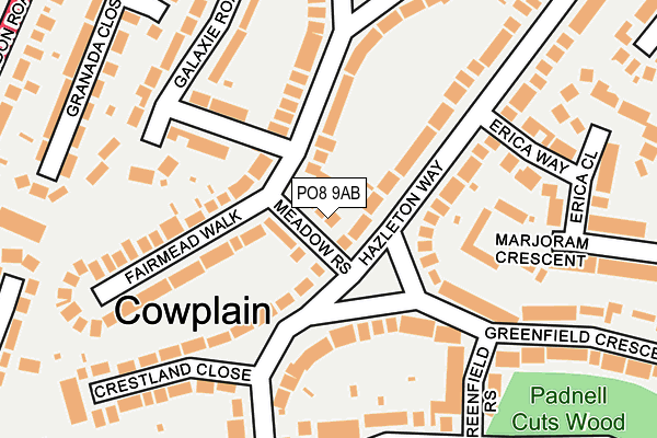 PO8 9AB map - OS OpenMap – Local (Ordnance Survey) PO8 9AB map - OS OpenMap – Local (Ordnance Survey)