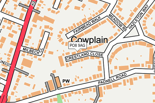 PO8 9AG map - OS OpenMap – Local (Ordnance Survey) PO8 9AG map - OS OpenMap – Local (Ordnance Survey)