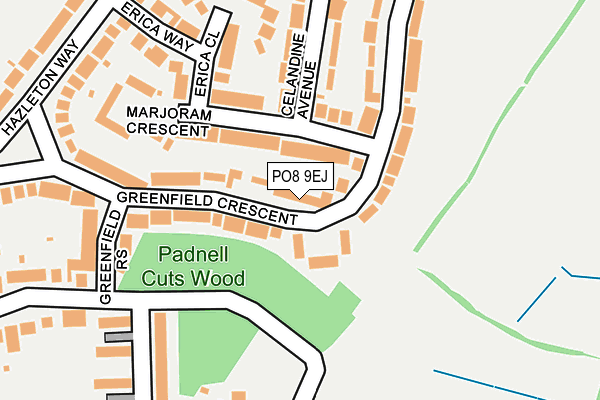 PO8 9EJ map - OS OpenMap – Local (Ordnance Survey) PO8 9EJ map - OS OpenMap – Local (Ordnance Survey)