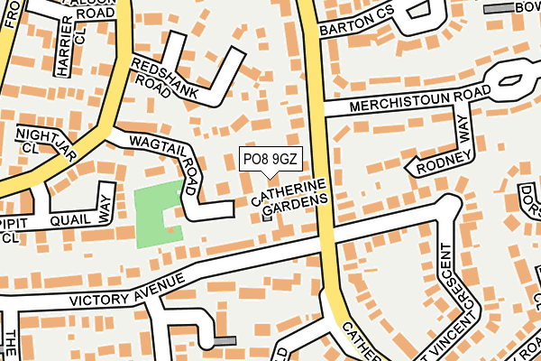 PO8 9GZ map - OS OpenMap – Local (Ordnance Survey) PO8 9GZ map - OS OpenMap – Local (Ordnance Survey)