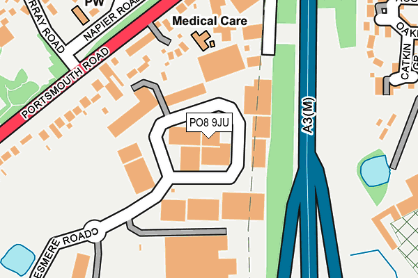 PO8 9JU map - OS OpenMap – Local (Ordnance Survey)
