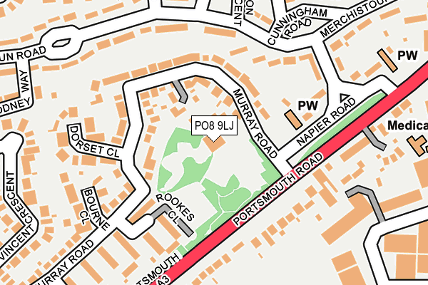 PO8 9LJ map - OS OpenMap – Local (Ordnance Survey) PO8 9LJ map - OS OpenMap – Local (Ordnance Survey)