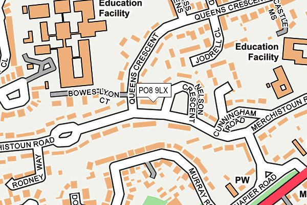 PO8 9LX map - OS OpenMap – Local (Ordnance Survey) PO8 9LX map - OS OpenMap – Local (Ordnance Survey)