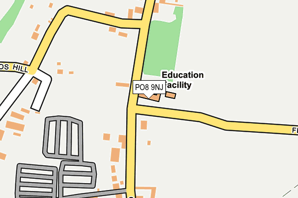 PO8 9NJ map - OS OpenMap – Local (Ordnance Survey) PO8 9NJ map - OS OpenMap – Local (Ordnance Survey)