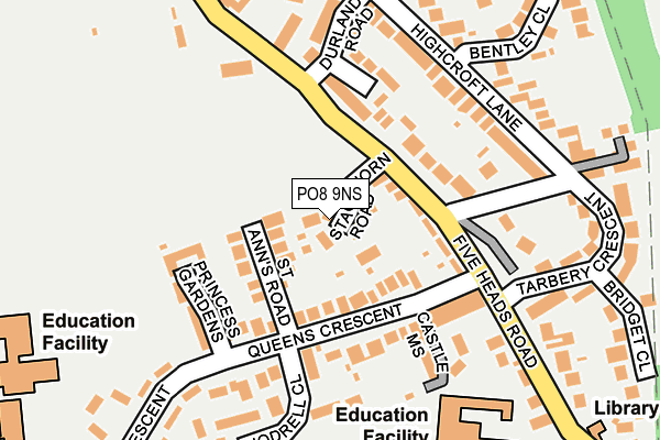 PO8 9NS map - OS OpenMap – Local (Ordnance Survey) PO8 9NS map - OS OpenMap – Local (Ordnance Survey)