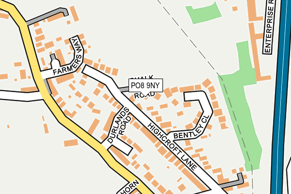PO8 9NY map - OS OpenMap – Local (Ordnance Survey) PO8 9NY map - OS OpenMap – Local (Ordnance Survey)