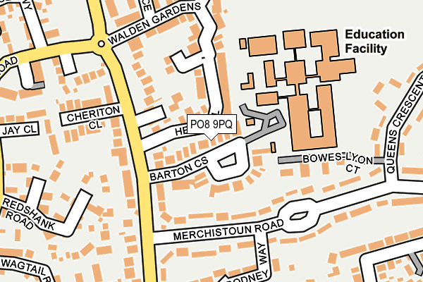 PO8 9PQ map - OS OpenMap – Local (Ordnance Survey) PO8 9PQ map - OS OpenMap – Local (Ordnance Survey)