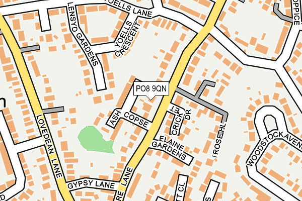 PO8 9QN map - OS OpenMap – Local (Ordnance Survey) PO8 9QN map - OS OpenMap – Local (Ordnance Survey)