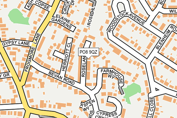 PO8 9QZ map - OS OpenMap – Local (Ordnance Survey) PO8 9QZ map - OS OpenMap – Local (Ordnance Survey)