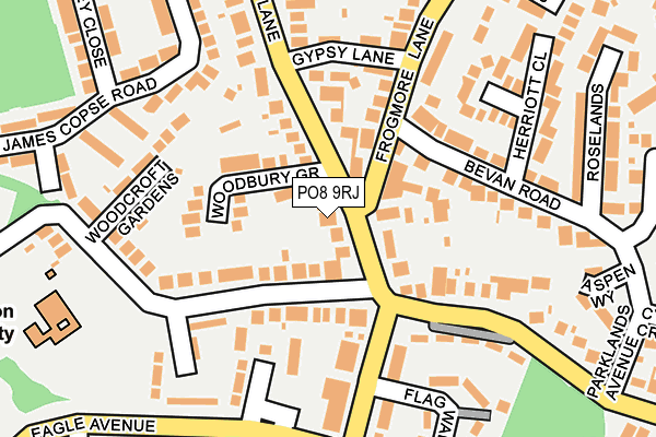 PO8 9RJ map - OS OpenMap – Local (Ordnance Survey) PO8 9RJ map - OS OpenMap – Local (Ordnance Survey)