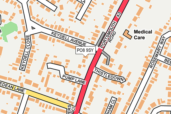 PO8 9SY map - OS OpenMap – Local (Ordnance Survey) PO8 9SY map - OS OpenMap – Local (Ordnance Survey)