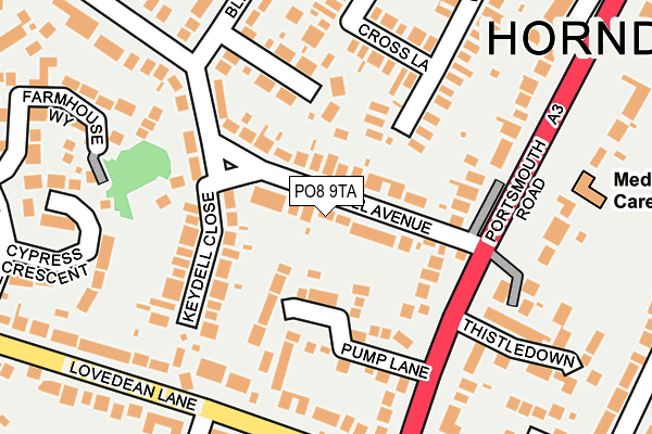 PO8 9TA map - OS OpenMap – Local (Ordnance Survey) PO8 9TA map - OS OpenMap – Local (Ordnance Survey)