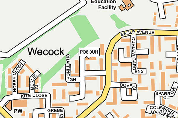 PO8 9UH map - OS OpenMap – Local (Ordnance Survey)