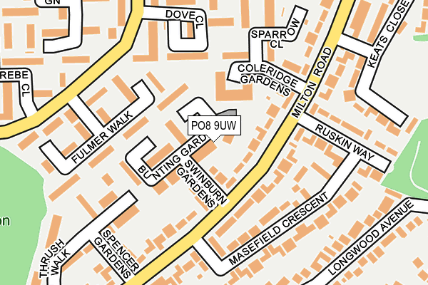 PO8 9UW map - OS OpenMap – Local (Ordnance Survey) PO8 9UW map - OS OpenMap – Local (Ordnance Survey)