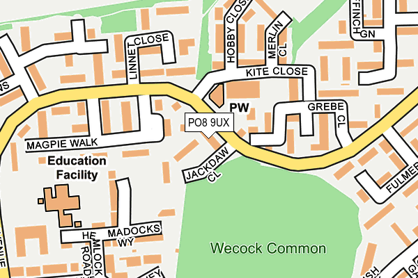 PO8 9UX map - OS OpenMap – Local (Ordnance Survey) PO8 9UX map - OS OpenMap – Local (Ordnance Survey)